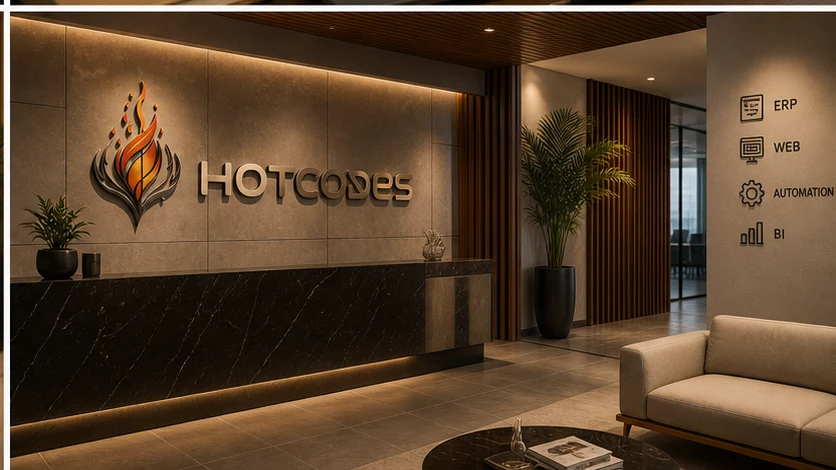 Accueil professionnel HotCodes avec signalétique murale intégrée